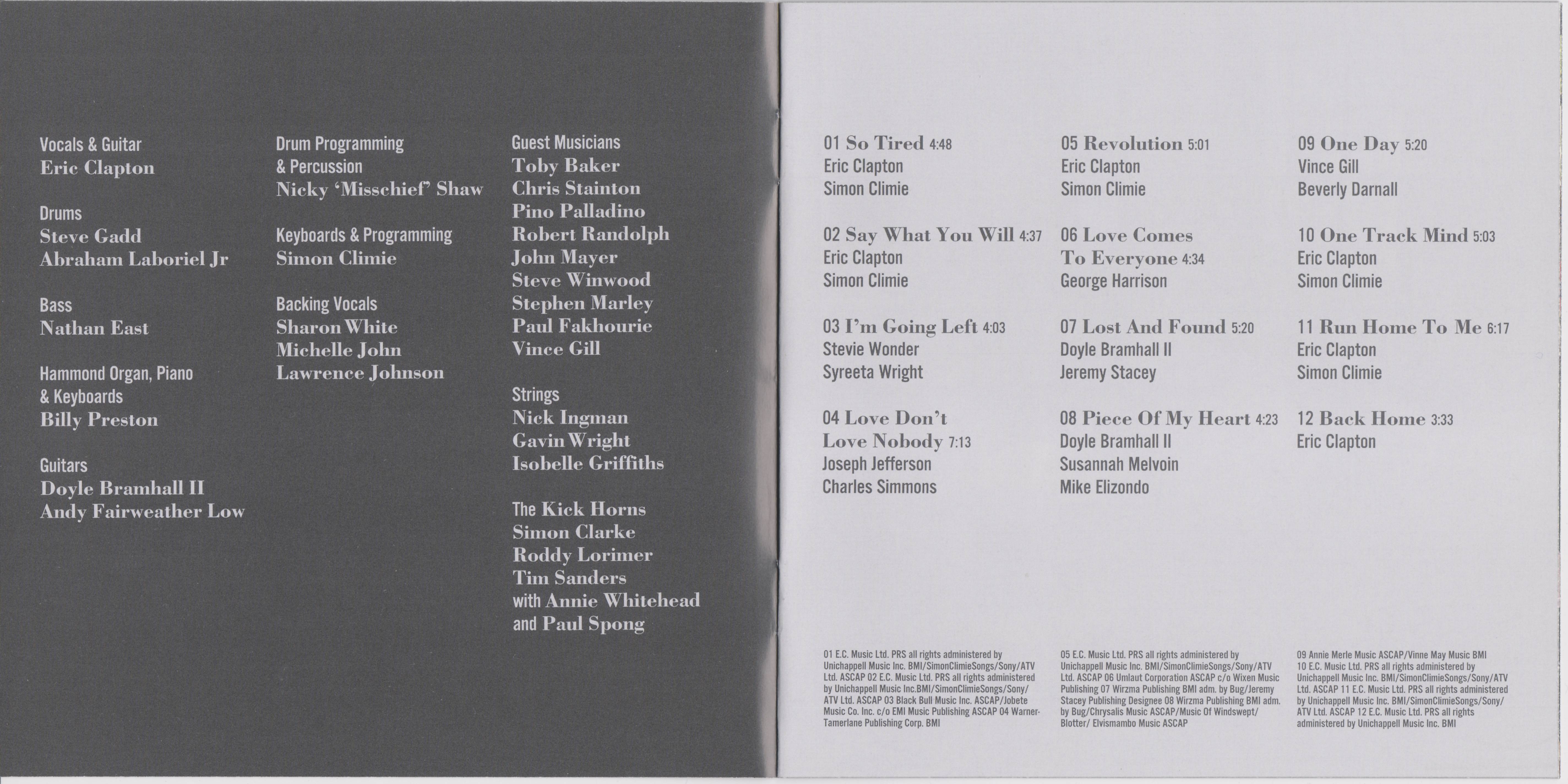 Eric Clapton Back Home : Booklet 3